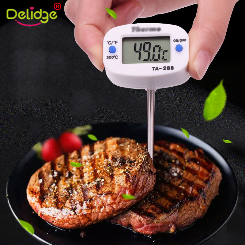 1 Pc de Cocina Digital horneado de alimentos termómetro de carne barbacoa horno leche cocina probador giratorio sonda electrónica termómetro
