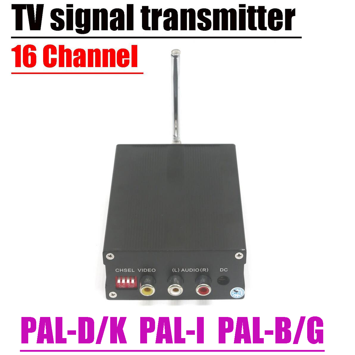 16-CH UHF TV Signal Transmitter Wireless Video TV Set Top Box To TV AV To UHF-TV PAL-D/K PAL-I PAL-B/G NTSC Format Antenna