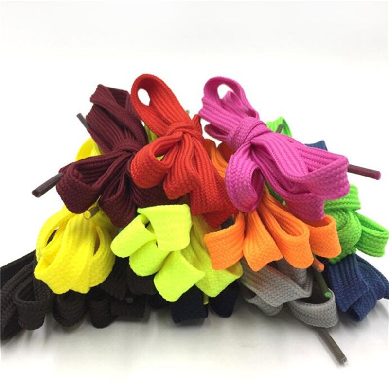 8mm de large de lacets plats lacets de chaussures pour baskets chaussures de Sport 10 couleurs 100cm lacets unisexe femmes hommes