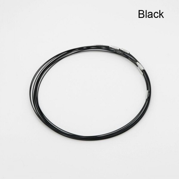 1mm Cable de acero cuerda cadena gargantilla collar joyería DIY hallazgos 10 unids/lote Color mezclado al por mayor: black