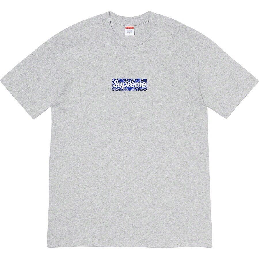 19FW Bandana Box Tee Bogo Korte Mouw T-shirt Mannen Vrouwen Tee: Gray / S
