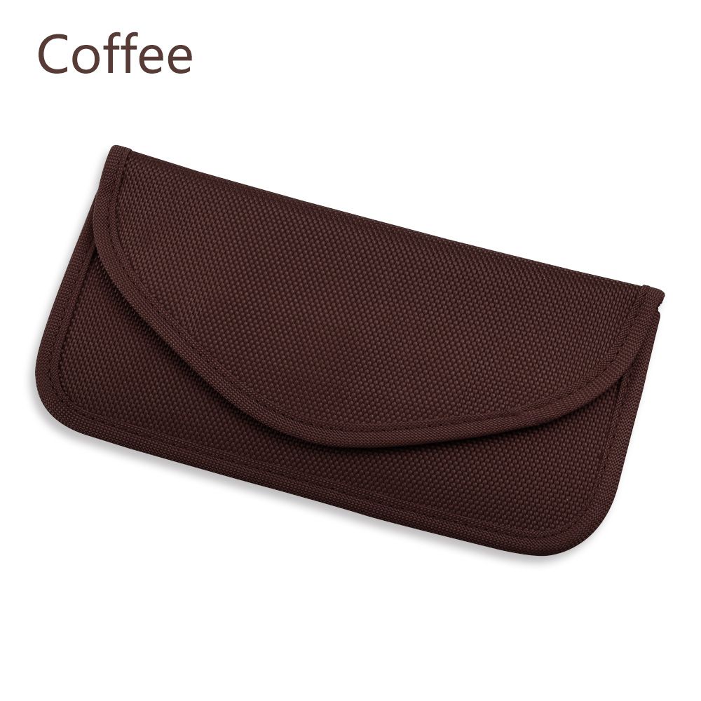 Car Key Signal Blocker Case Faraday Cage Fob Pouch Keyless RFID Blocking Bag: coffee