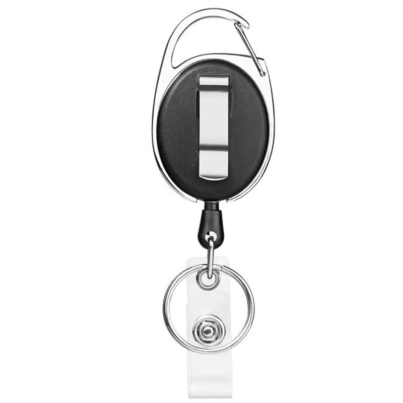 18Pcs Retractable ID Card Badge Holder, Heavy Duty Badge Reel Clip with 27 Inch Nylon Cord and Key Ring for Nurse Office School