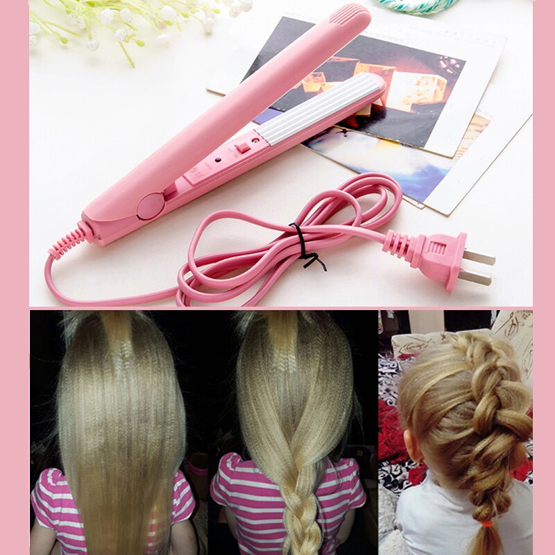 Pink Mini Crimp Iron Corrugation Ceramic Tourmaline Curler Corn Messy Small Corrugated Splint Fluffy Hair Styling Tools 110-220V