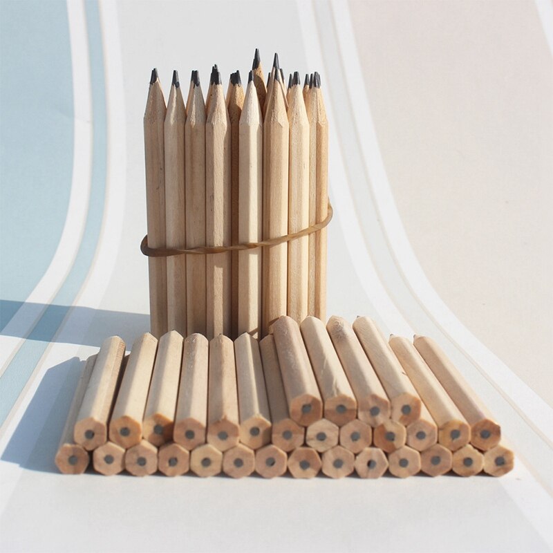 100Pcs 3,5 Zoll Holz Bleistift, Anfänger Schreiben Bleistift, Studenten Skizze Bleistift Schreibwaren, Hexangular
