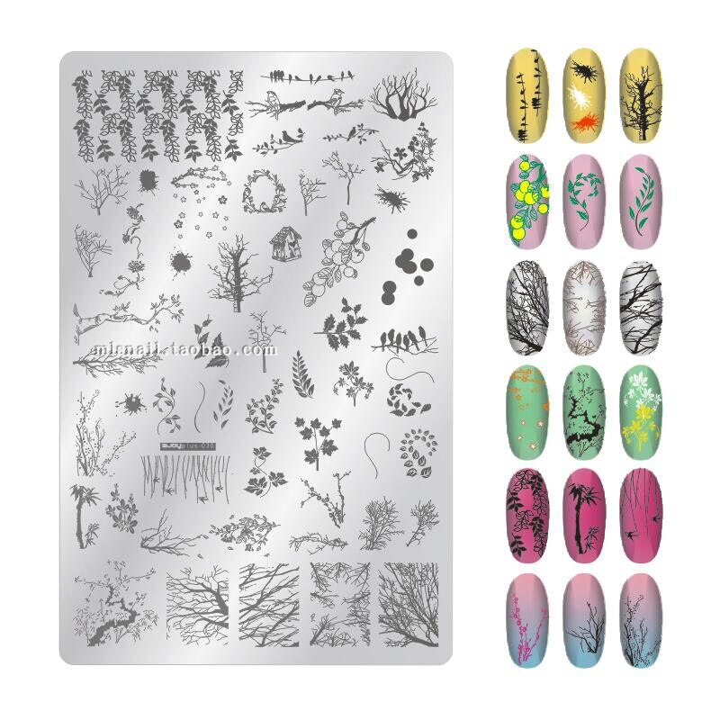 XXL 15cm Rectangle Nail Stamping Plates Stainless Steel Autumn Overprint Stamp Stencils Big Rectangle Nail Stamping Plates: 30