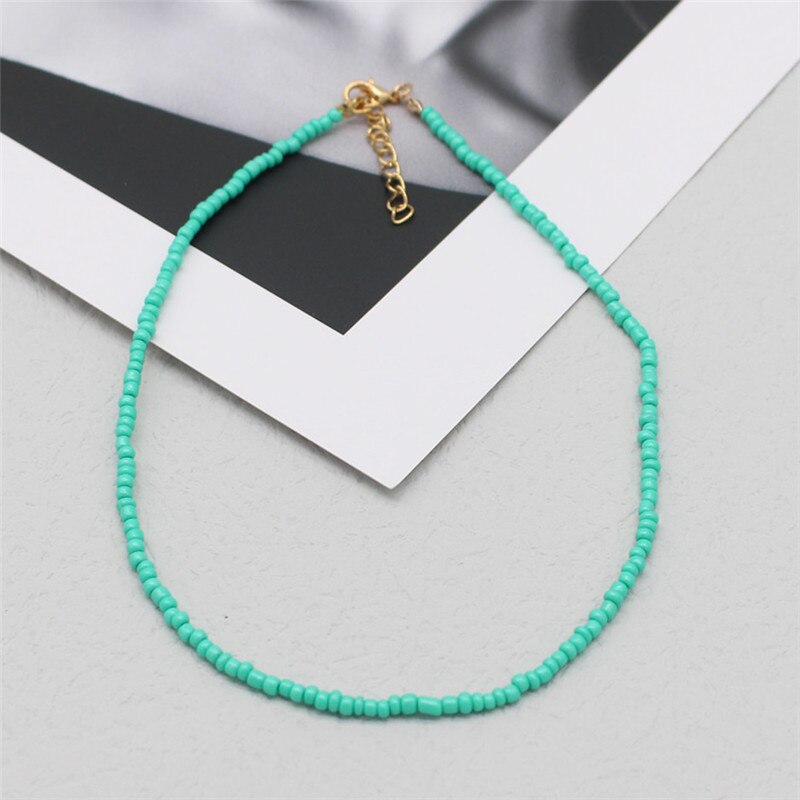 Simple Seed Beads Strand Choker Women String Beaded Short Bohemia Clavicle Jewelry Necklace: 13