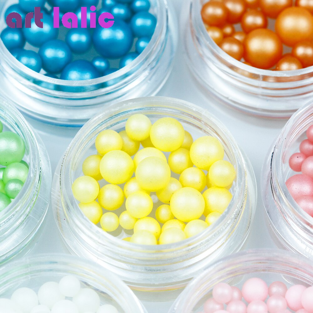 Artlalic 12 Kleuren Matte Ronde Mermaid Kralen Van Nagels Manicure Parels Nail Art Decoraties Kerstcadeaus