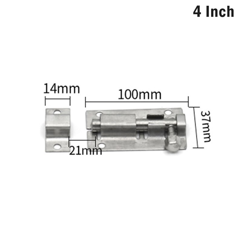 1.5/2/3/4/6 inch Door Shed Lock Bolt Stainless Steel Locks Sliding Door Chain Latch for Gate Security Hardware
