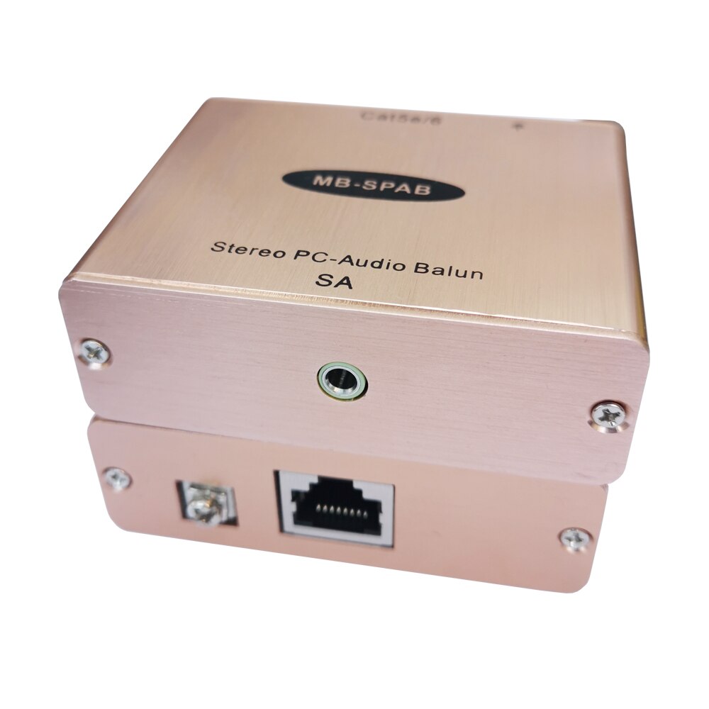 Cat5 Stereo Audio Balun Extender 3.5mm Audio to RJ45 Converter PC-Audio Over IP