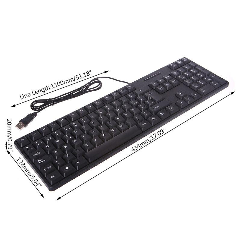 French/ English Silent Keyboard Waterproof Office Keyboard for Windows Computer: Spanish