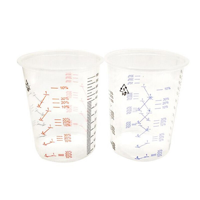 Gobelets de mélange de peinture en plastique, 600ml, 10 pièces, gobelets calibrés pour mélange précis de peinture et de liquides