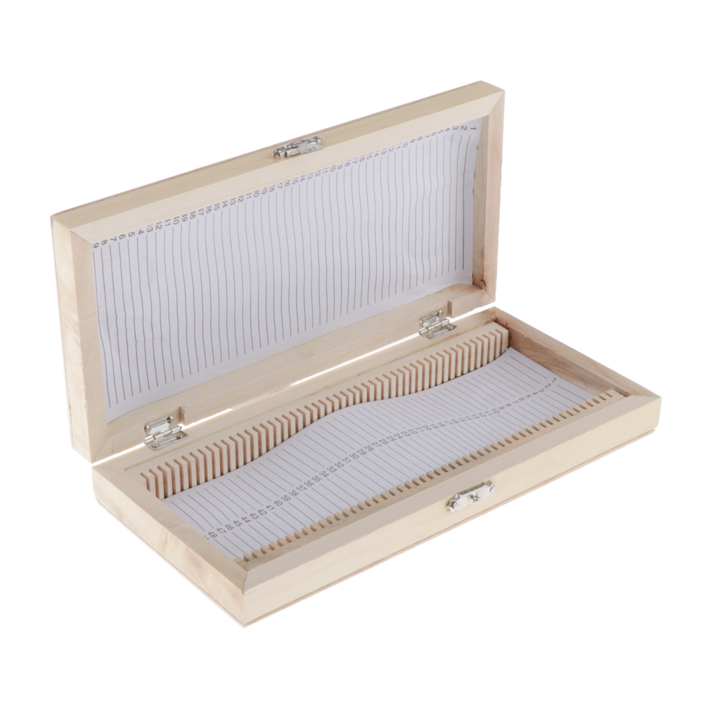 Microscope Slide Box - Wooden Slide Storage Box, Holds 50 Slides for Use In