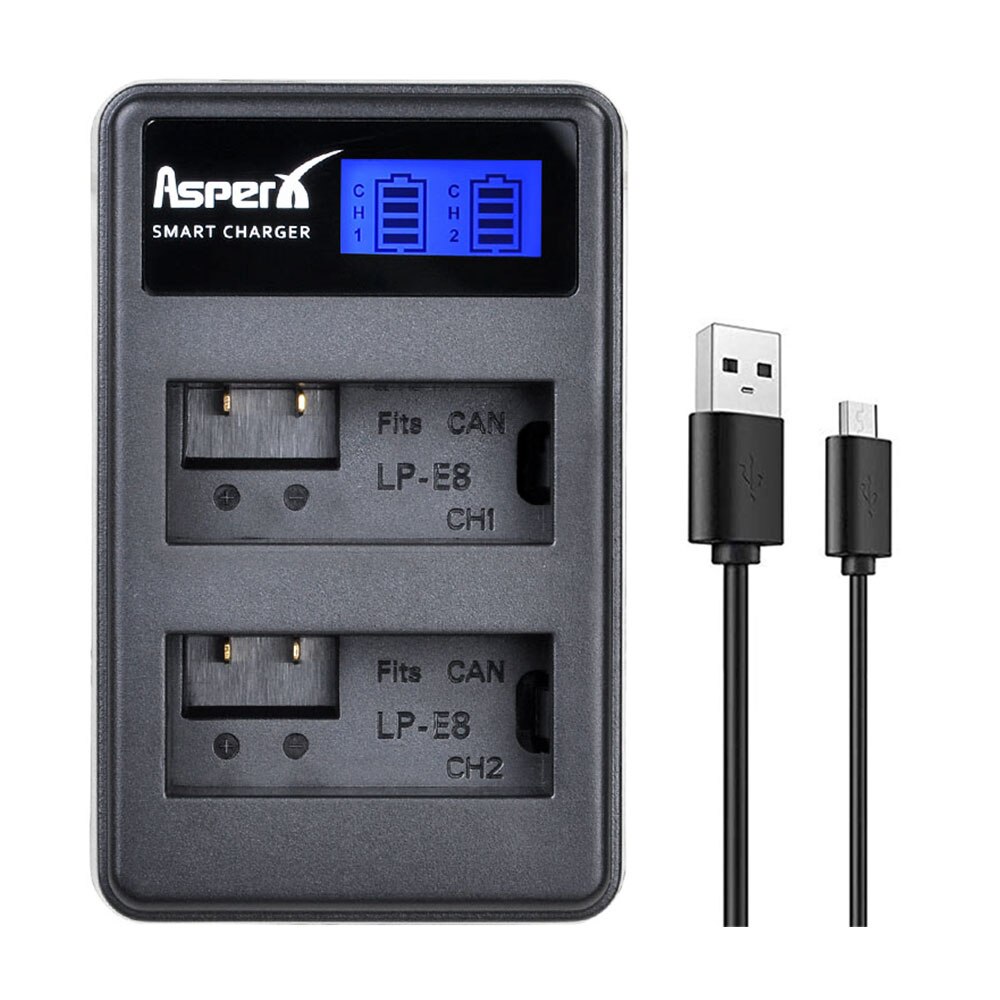 4Pcs 1800mAH LP-E8 LPE8 LP E8 Battery Batterie AKKU + LCD Dual Charger for Canon EOS X4 X5 X6i X7i T2i T3i 550D 600D 650D 700D: 1 Charger