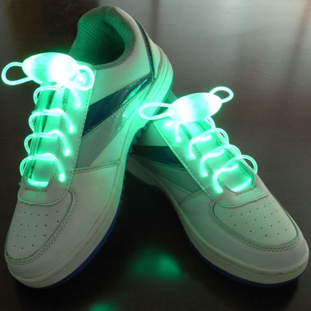 Tira de zapatos con luces LED para decoración de discoteca, tira luminosa con Flash redondo de colores, sin cordones, para perezosos