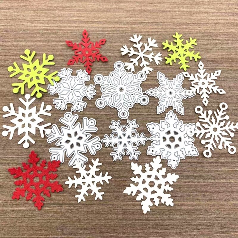 1set Snowflake Cutting Dies Christmas Metal Cutting Dies Stencils Die Cut for DIY Scrapbooking Album Paper Card Embossing