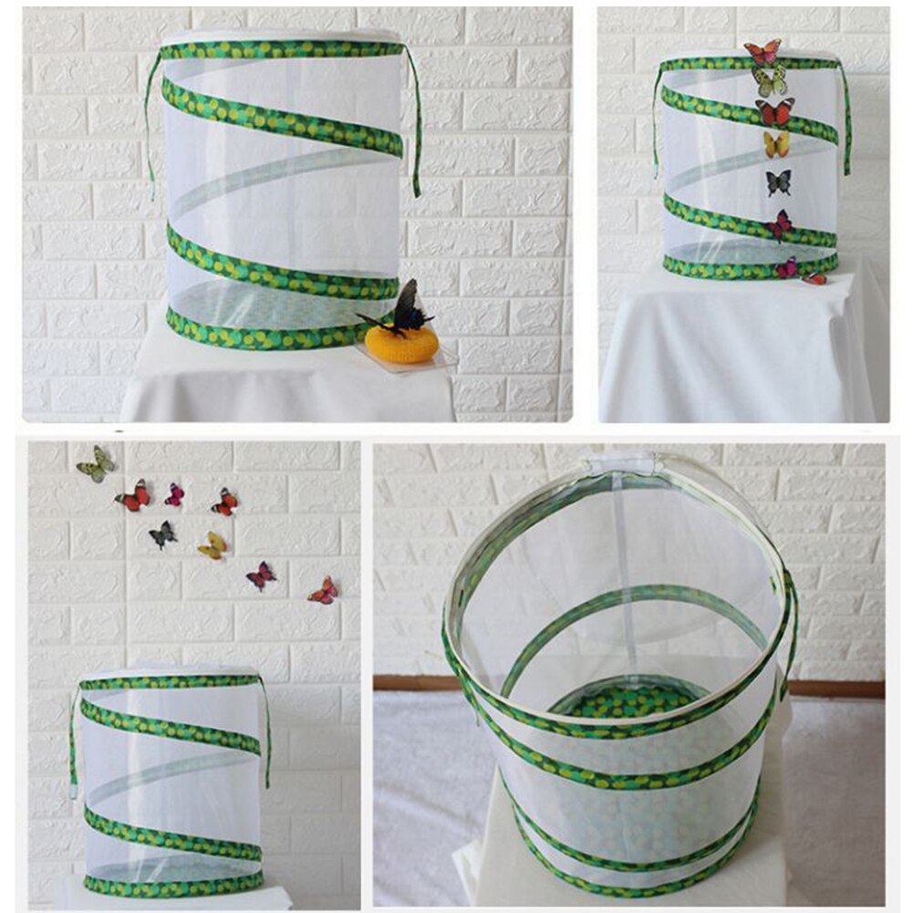 Breeding Display Box Insect and Butterfly Habitat Cage Mesh Terrarium Pop-up Cage Novelty Habitat Feeding System Part