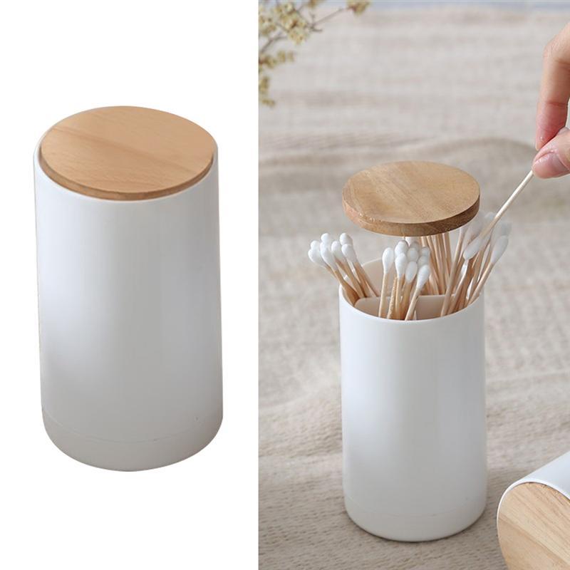 Automatic Pop-up Cotton Bud Swabs Toothpick Holder Dispenser Case Q-tips Holder Storage Organizer Box Home Hotel Decoration