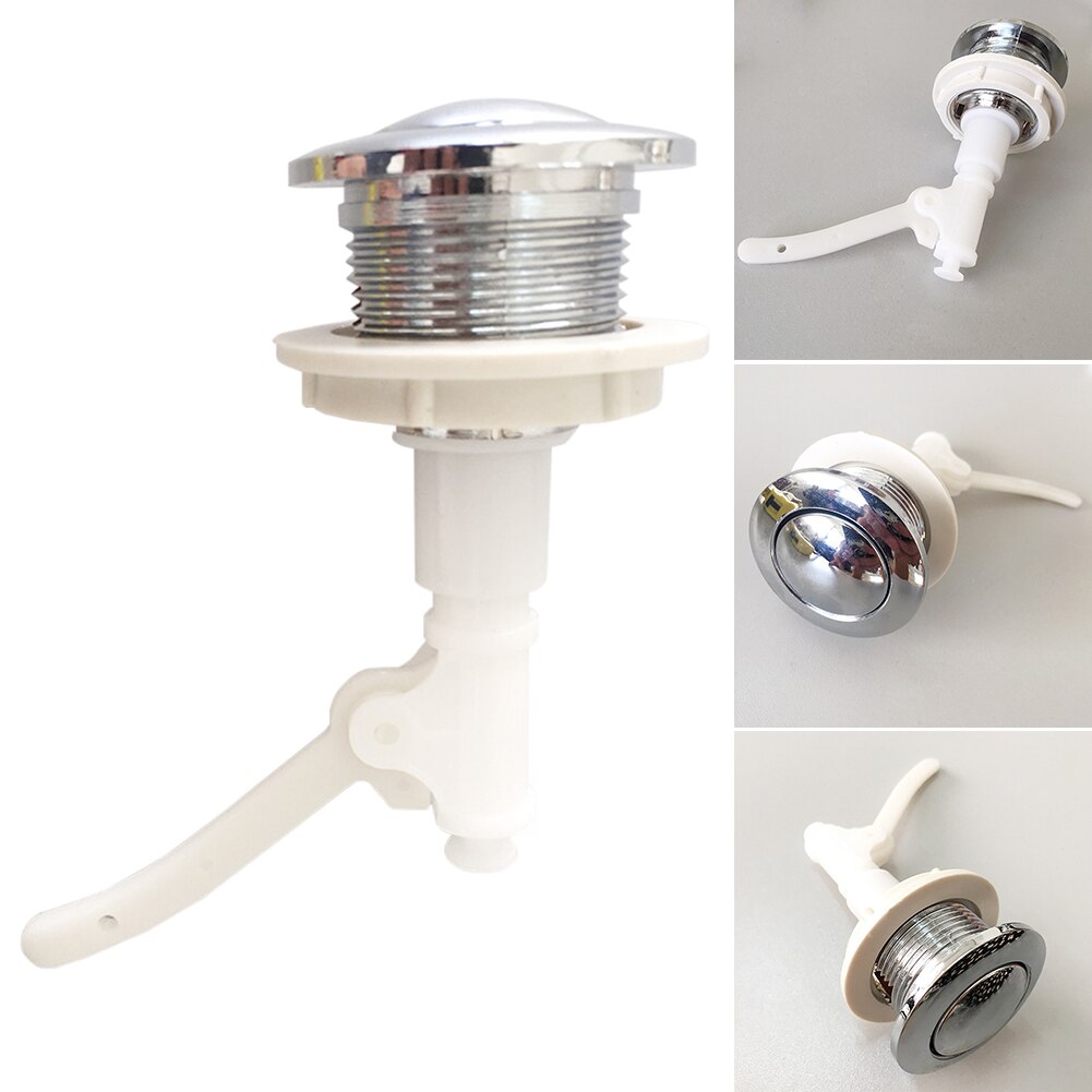Durable Plumbing Hardware Press Type Dual Flush Round Shape Home Hotel Electroplated Toilet Cistern Replacement Push Button