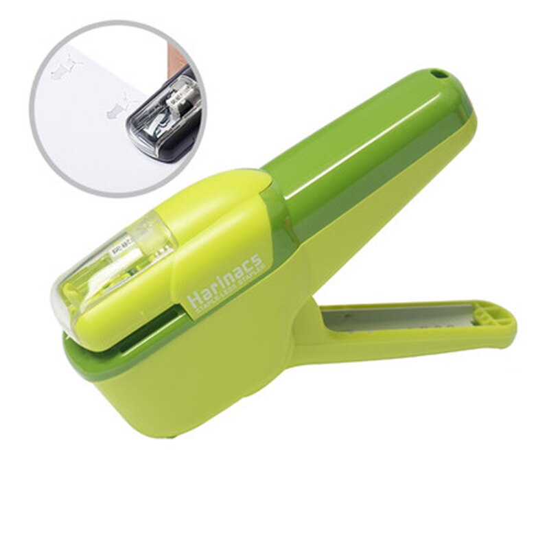 KOKUYO Staple-Free Stapler Harinacs Press SLN-MSH/MPH Embossing Needleless Safe And for Office, Student: MSH110 green