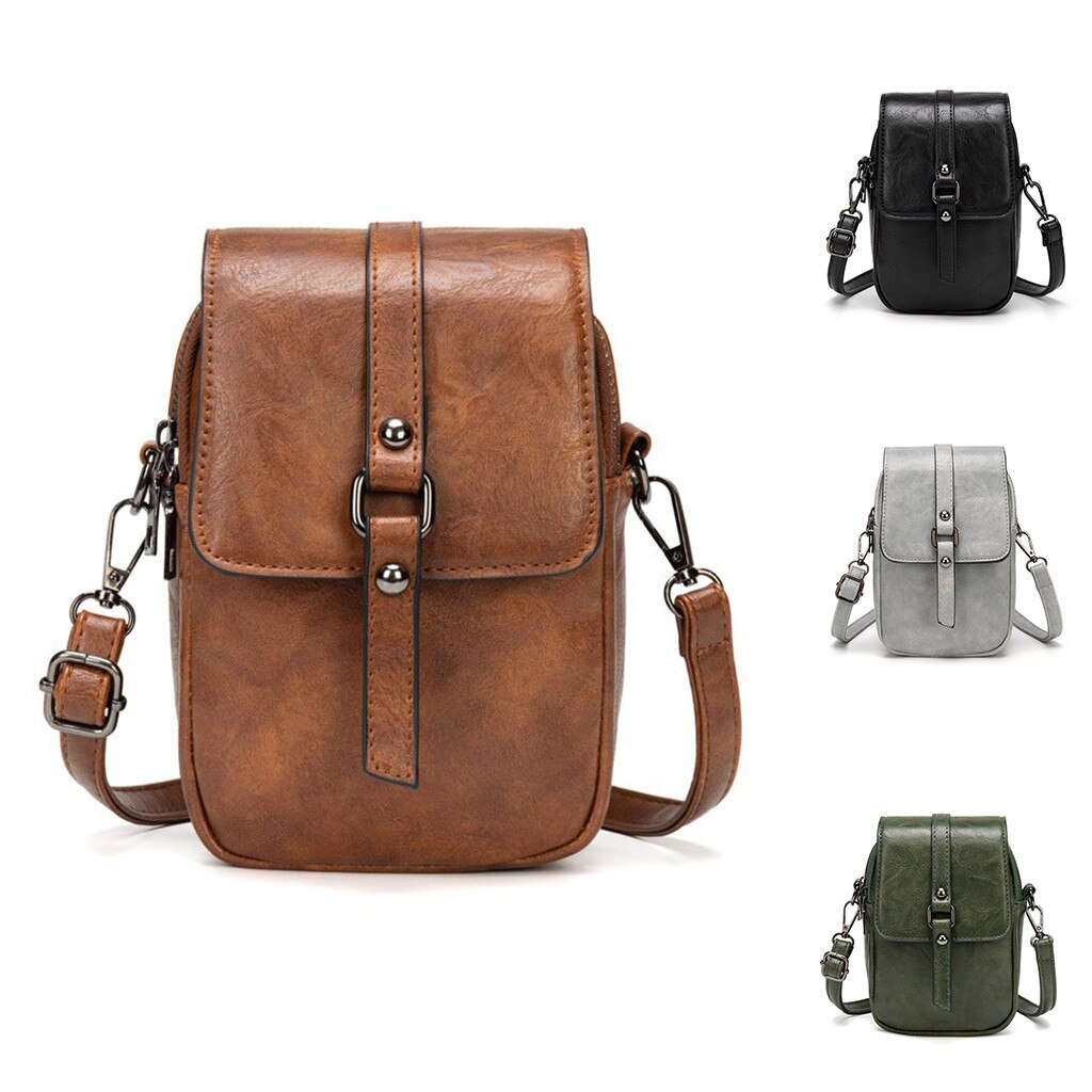 Aelicy Mode Vrouwen Schoudertas PU Leer Crossbody Tassen Business Bruin Flap Solid Messenger Bag Flappen 1126