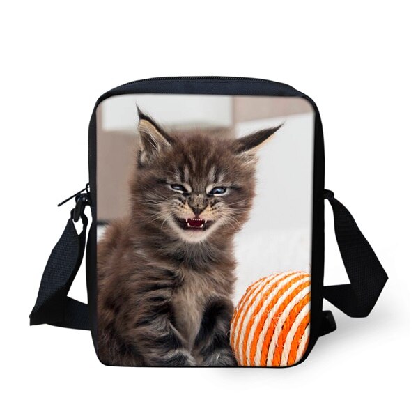 INSTANTARTS drôle sourire chat Maine Coon imprimer garçons filles Mini sacs décontracté maternelle cartables Kid école sacs à bandoulière: H9129E