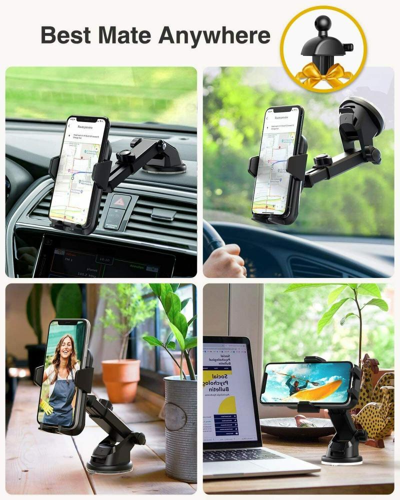 Auto Car Phone Holder 360 Degrees Smartphone Car Mount Stand Adjustable Phone Mounting Suction Cup Bracket Car Stying