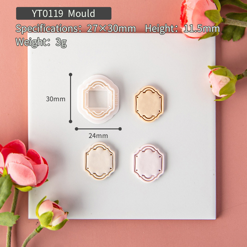 Lace Frame Polymer Clay Cutter Retro Texture Embossing Mold Polymer Clay Tools Polymer Clay DIY Earring Mold: light green