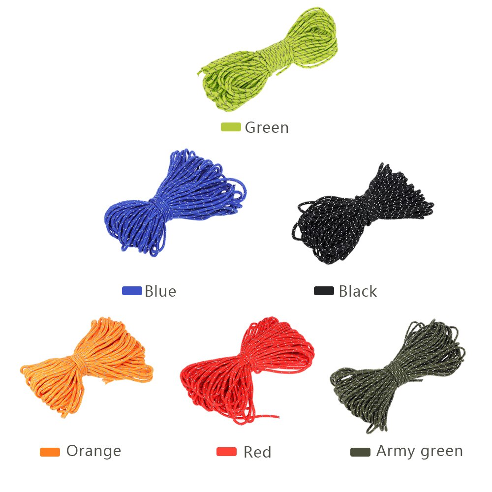 Lixada 20m 2mm liny namiotowe akcesoria robić namiotów odblaskowe w nocy lina Paracord smycz odkryty kemping namiot liny piesze wycieczki rdzeń