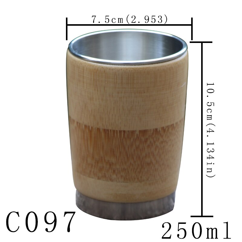 500ml kaffekrus rustfrit stål tørretumbler termokop drikker te mælk termokande bambusisolering vandflaske rejsekrus: C097 krus