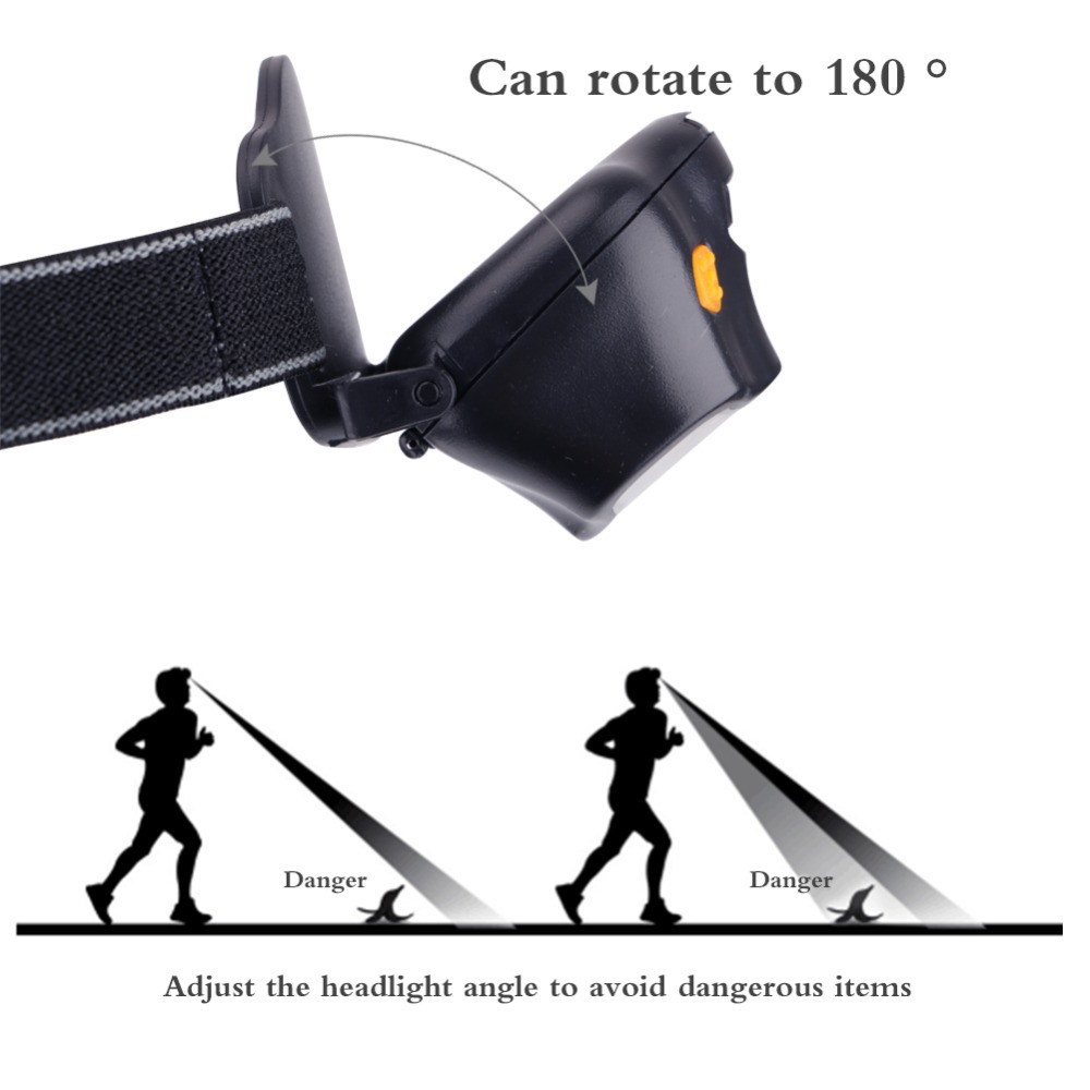 3 Modes LED Koplamp Met Verstelbare Hoofd Bandjes Power Door 3 * AAA Batterij Wit/Rood Licht Hoofd fakkel Lamp