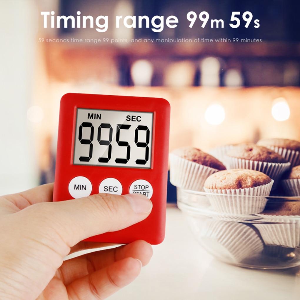Kitchen Digital Timer Cooking Studying Count-down Clock LCD Screen Display Alarm Kitchen Gadget
