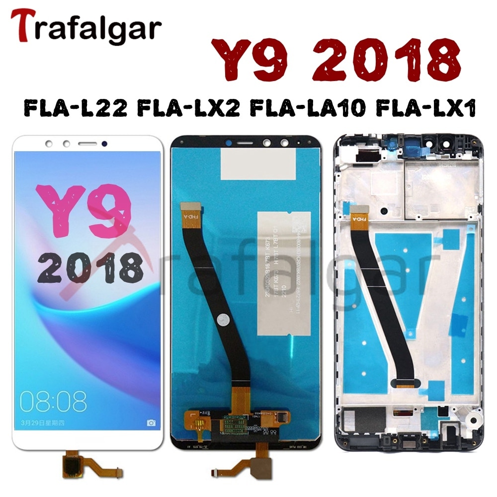 Para huawei y9 2018 display lcd tela de toque l22 lx2 lx1 lx3 para huawei y9 2018 display com quadro do telefone móvel lcd substituir