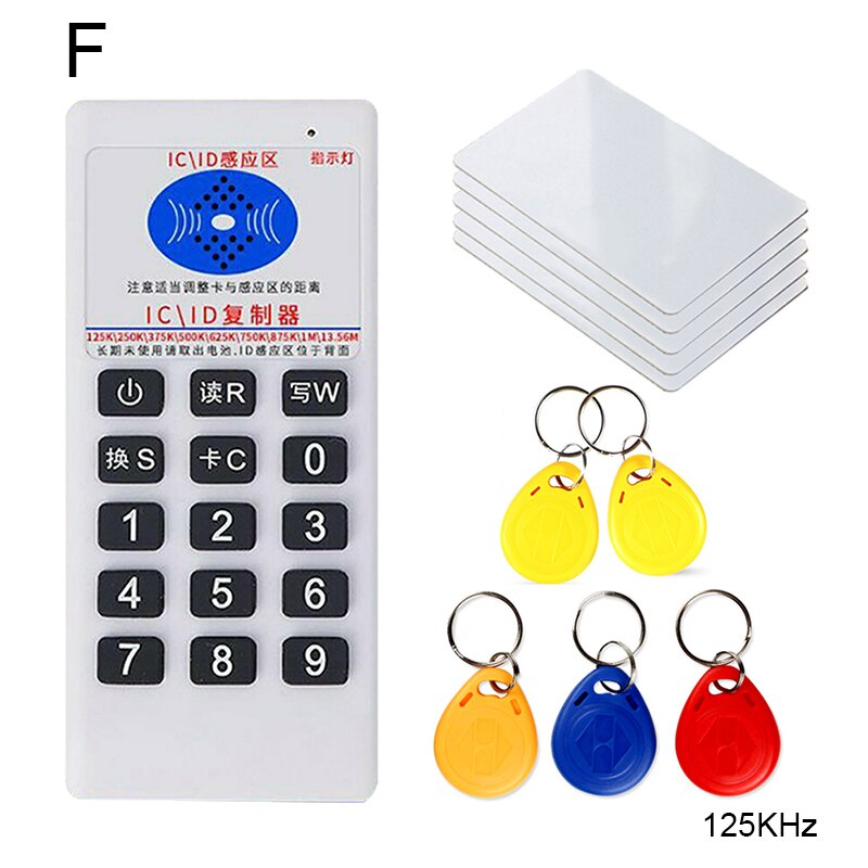RFID ID Card Copier with Button Induction Portable Card Writer Reader for Access Cards PUO88: f