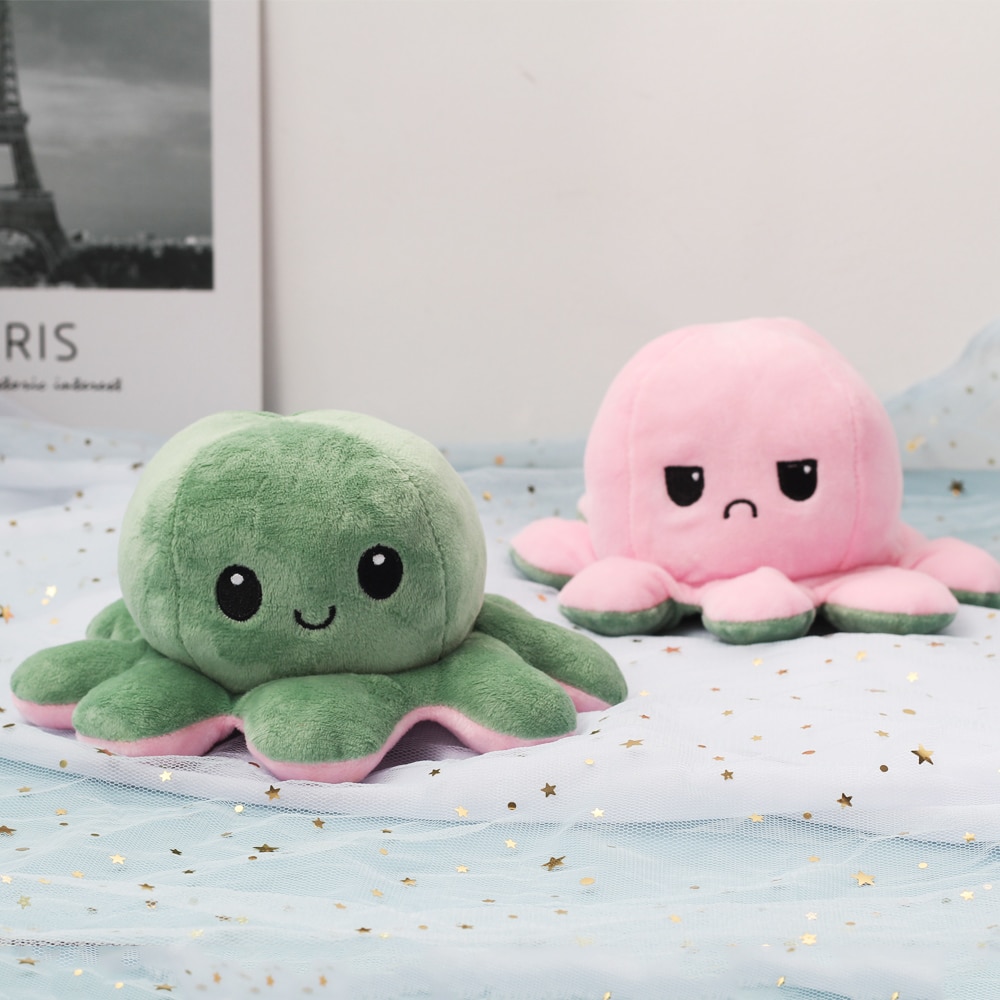 Plush Toys Kids Soft Octopus Plush Animal Crossing Children Double-sided Flip Doll Soft Pulpo Reversible Cute Peluches Toys