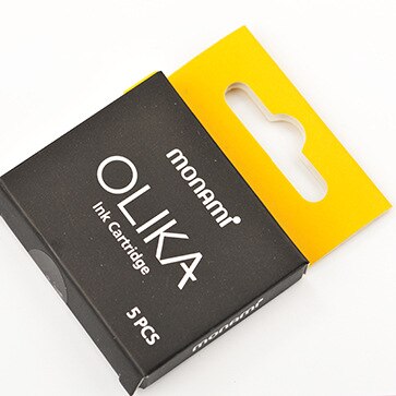 Korean Monami OLIKA Transparent Candy Color Ink Fountain Pen Set 0.38mm Meduim EF Nib School PVC Plastic Sign Pen Ink Cartridge: Gold Yellow Ink