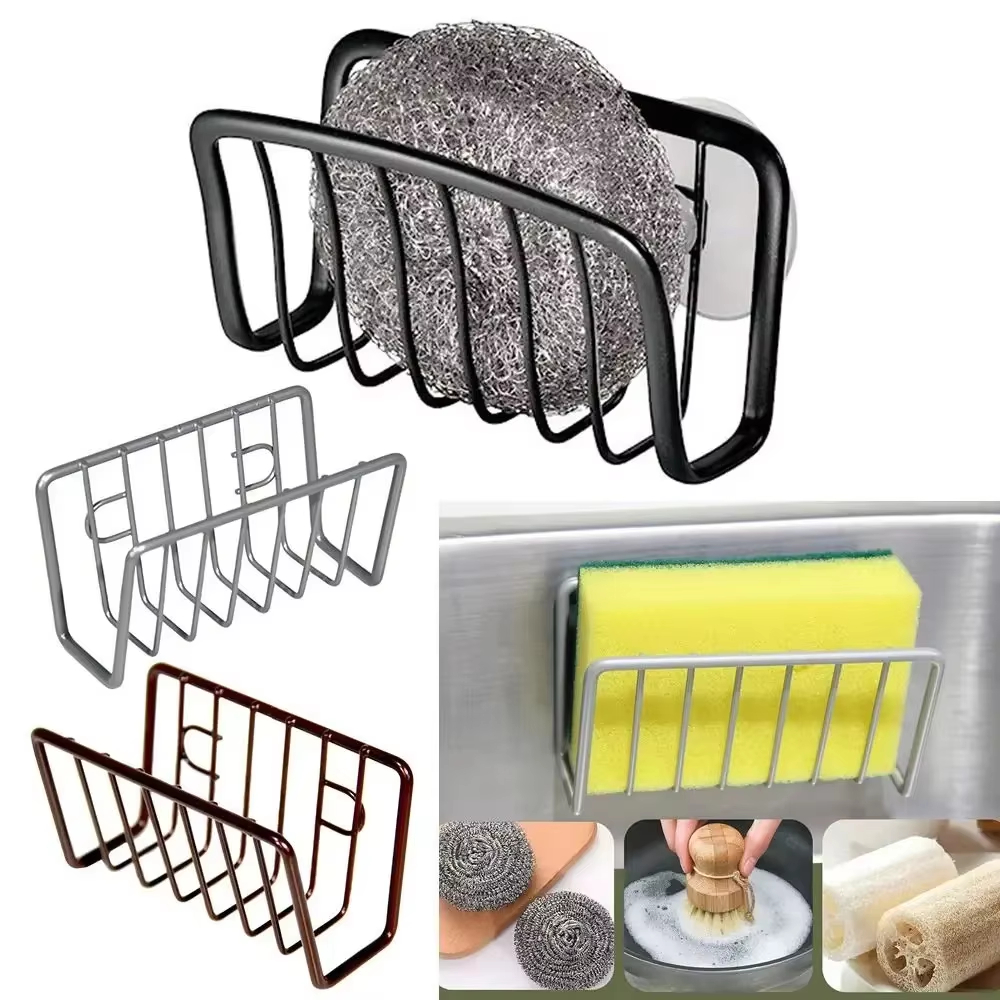 2-farben Waschbecken Schwamm Gestell Ablauf Lagerung Regal Edelstahl Küche Draht Ball Lappen Organizer Halfter Küche Lagerung Gestell