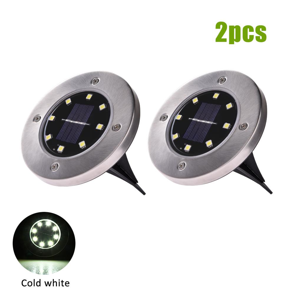 ABS Refreshing Garden LED Underground Solar Lamp Diode Light IP65 100mA 2V With 600mAh Ni-MH AAA Rechargeable Battery: Cold White / 2 IN 1