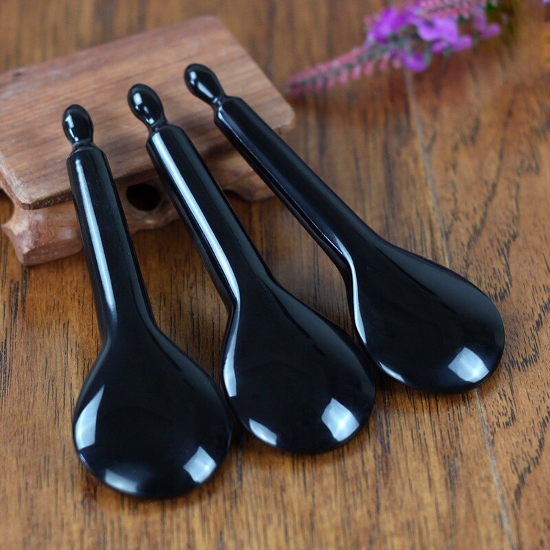 Guasha Care Tool Acupuncture Massager Black For Buffalo Horn Massage Stick Board Scrapping Bar Face Eye Natural Beauty Supplies