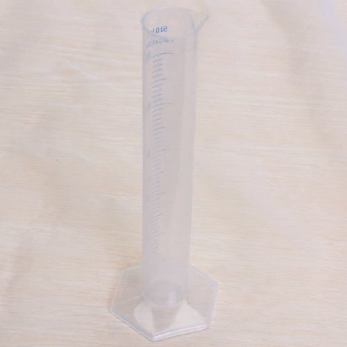 Affordable 50 ml Transparent plastic graduated tube.
