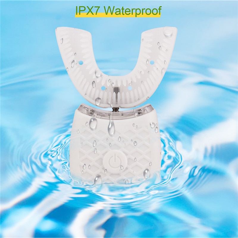 360 Graden Nano Elektrische Tandenborstel Met Blauw Licht Volautomatische Ultrasone Golf Waterdichte U Type Tandenborstel Usb Opladen