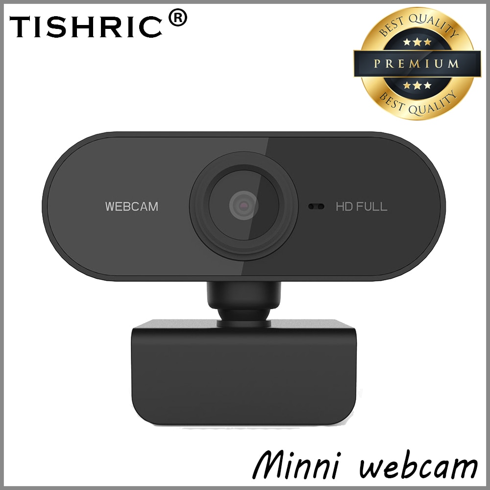 TISHRIC Mini Webcam Full HD 1080P USB Web Camera With Microphone 360°Rotatable Webcam Autofocus For Live Broadcast Video Calling