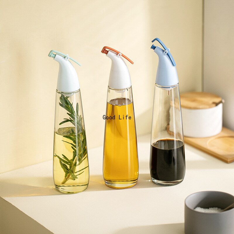 Cooking Seasoning Bottle Dispenser High Borosilicate Glass Olive Oil Soy Sauce Vinegar Pot Bottles Can