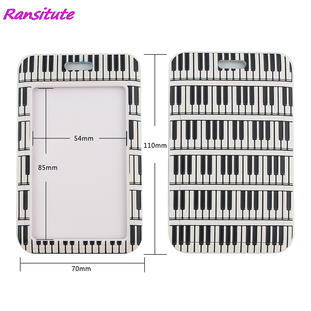 Ransitute-cordón para tarjetas de crédito, tarjetero titular de la identificación, bolsa de viaje, tarjeta bancaria, autobús, insignia, color blanco y negro, R1506: 1