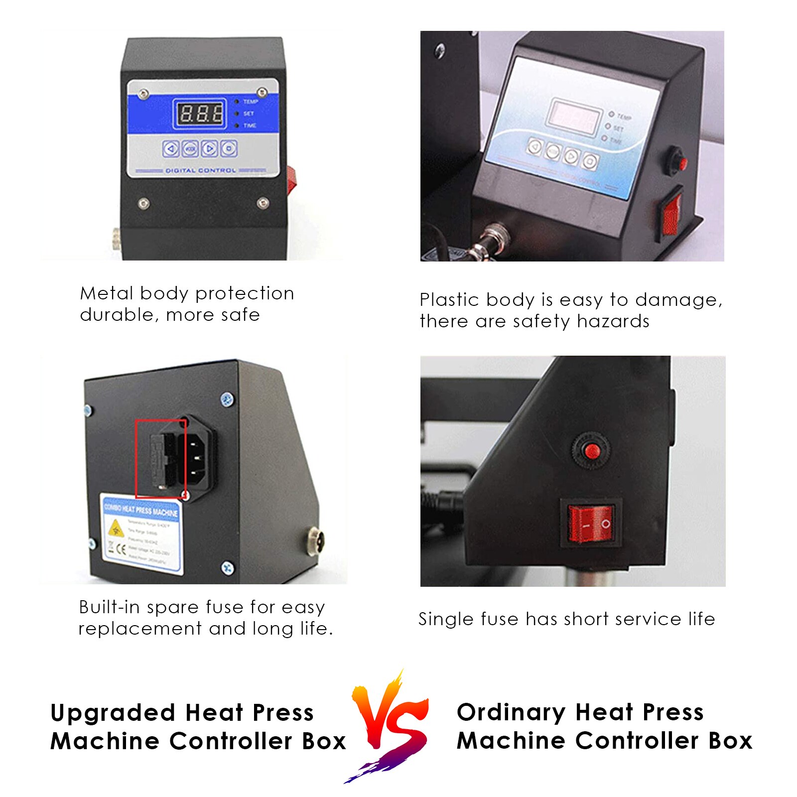 Multifunctionele Warmte Persmachine Controller Box Combo 1500W Temperatuur Controller Doos Voor Transfer Sublimatie Print Machine