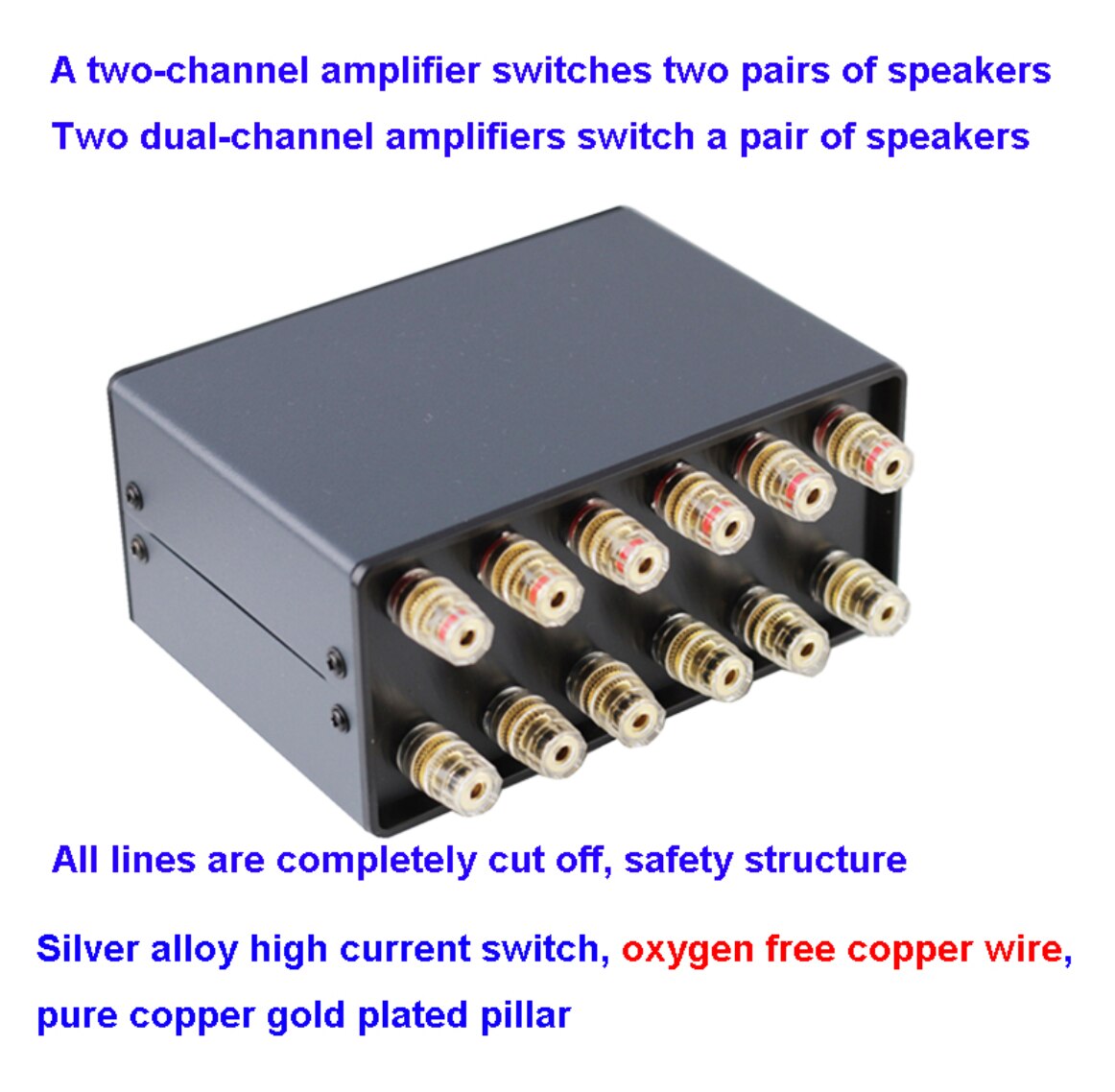 Audio switcher forsterker høyttaler switch converter 2 inngang 1 utgang / 1 in 2 ut 2 forsterkere et par høyttalere 1 amp 2 par høyttalere