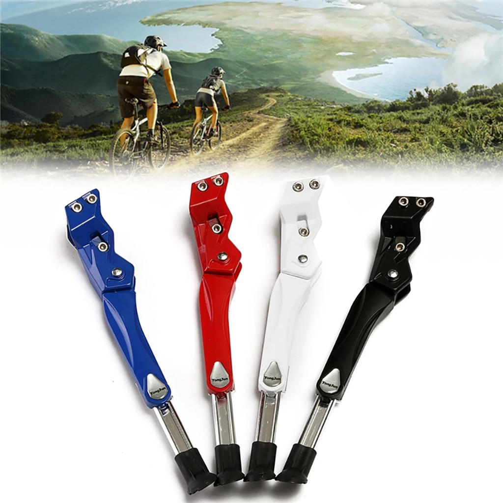 Adjustable Aluminum Alloy White Kick Stand For Bicycle Mtb Cycling Part Alloy Adjustable Bike Kickstand Sidestay Kickstand