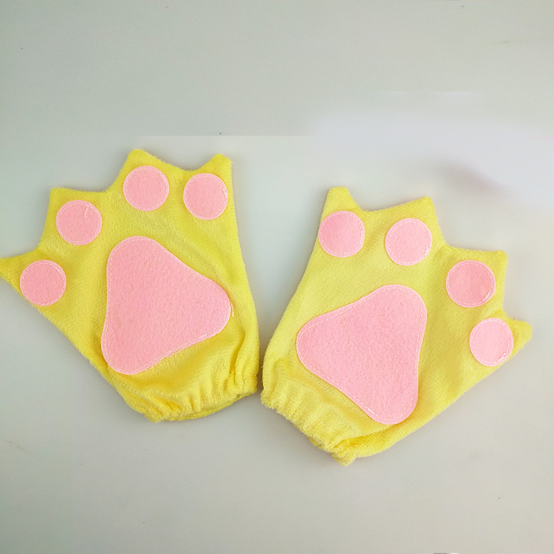 Disfraz de tigre de jungla para niña y mujer, diadema con orejas de animales, falda con lazo trasero, tutú, accesorios para de cumpleaños, Cosplay y Halloween: gloves