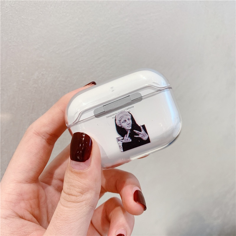 Kunstnerisk abstraktion mønster til airpods pro sag gennemsigtig hård bluetooth hovedtelefon beskyttelsesetui til air pods pro