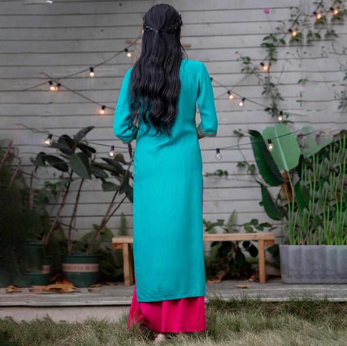 India Tops For Woman Ethnic Styles Print Sets Cotton Linen Thin Lehenga Choli Elegent Lady Top Pants